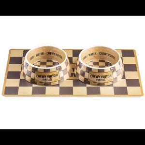Checker Chewy Medium Bowl Set Chip-resistant  BPA FREE NEW